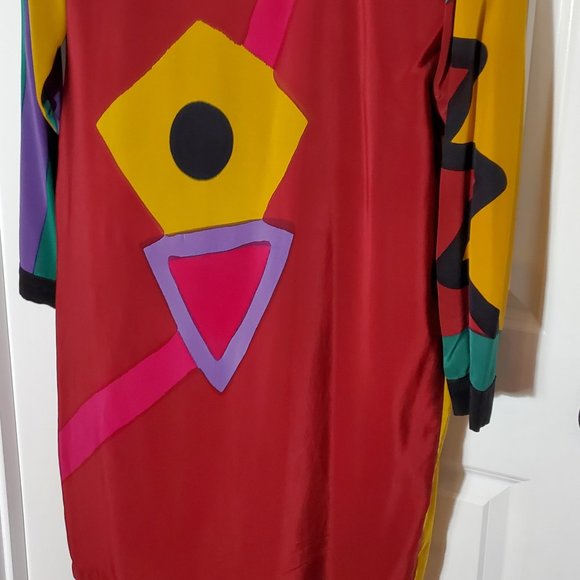 Mosswear Hand Painted Silk Dress – Size M - Picture 6 of 7